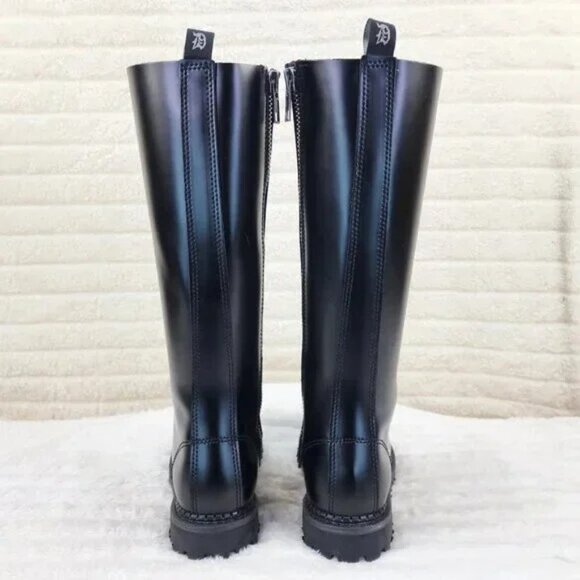 Riot 20 VL Goth Combat Biker Steel Toe Boots Black VEGAN Leather By DEMONIA main image 7